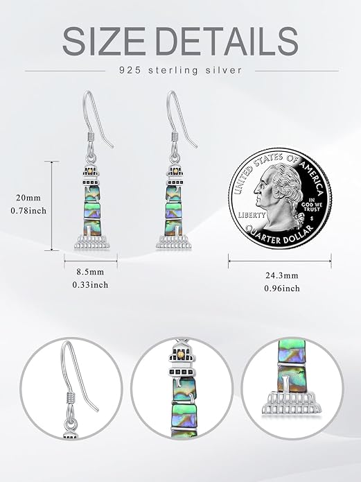 Midari Hummingbird/Butterfly/Lotus Earrings for Women 925 Sterling Silver Abalone Shell Animal Earrings Dangle for Women Abalon Moonstone Jewelry Gifts for Women Mom