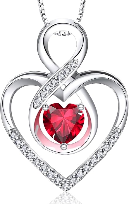 RIVIKO Infinity Heart Symbol Necklace for Women 925 Sterling Silver Love Heart Pendant Mothers Day Anniversary Birthday Christmas Jewelry Gifts for Women Mom Wife Sister Her Friends