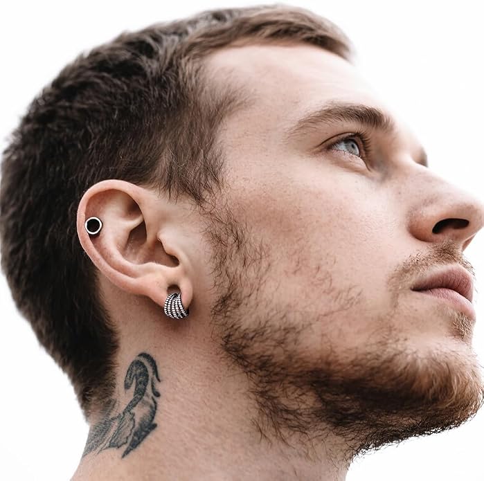 Casvort 5/10 PCS 16G Seamless Septum Nose Piercing Rings Zirconia Segment Tragus Hoop Rings 316 Stainless Steel Helix Ring Stack Clickers Ear Plugs Hangers Women Body Jewelry