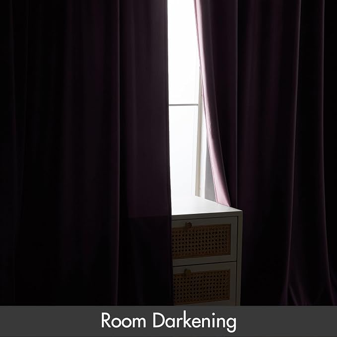 MIULEE Lavender Blackout Velvet Curtains Drapes 84 Inch Long 52"x84" | Luxurious Bedroom Living Room Decor, Room Darkening, Thermal Insulated, Rod Pocket Design, Super Soft Fabric