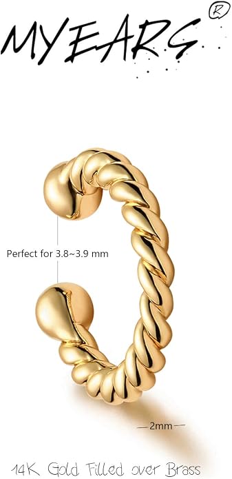 MYEARS Women Ear Cuff Earring Gold Non Pierced Ear Cartilage Clip on Wrap Hoop 14K Gold Filled Tiny Boho Beach Simple Minimalist Delicate Handmade Hypoallergenic Jewelry Gift-Sold as Single/Pair