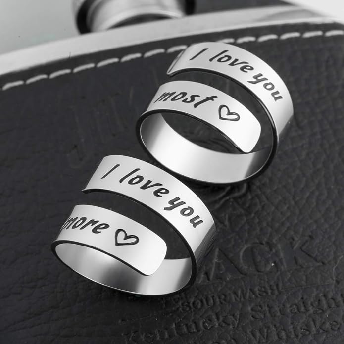 Inspirational Motivational Adjustable Ring Personalized Stainless Steel Spiral Wrap Twist Rings Encouragement Statement Graduation Jewelry Birthday Gifts for Women Teengirls.
