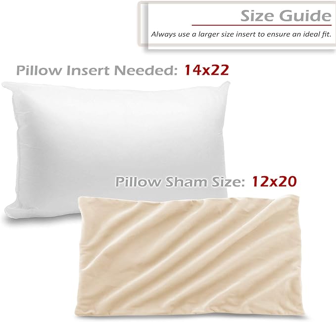 Nestl Throw Pillow Covers, Cozy Velvet Decorative Pillow Covers 12 x 20 Inches, Soft Solid Couch Pillow Covers for Sofa, Bed and Car, Set of 2 - Beige Cream