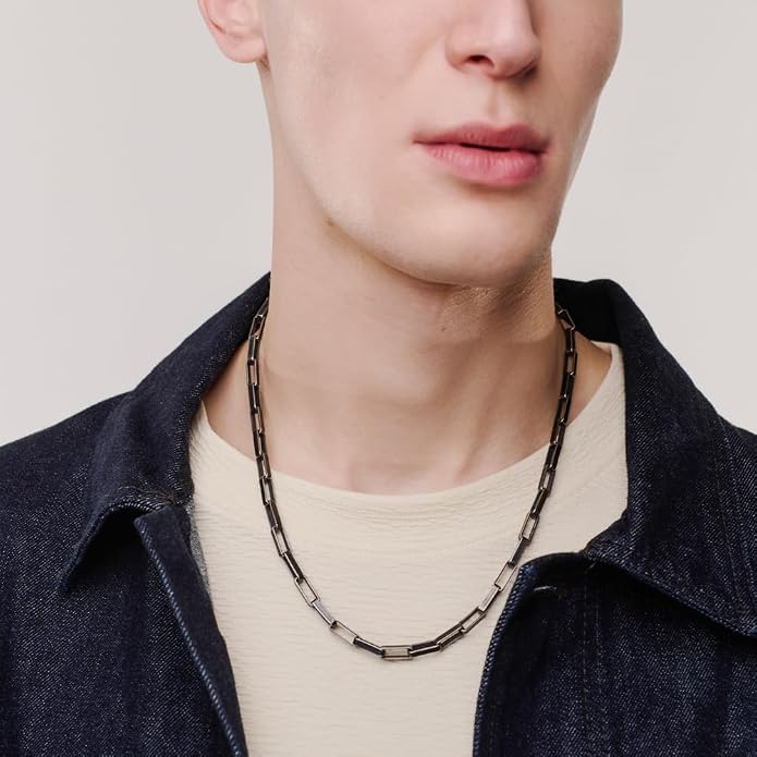 Custom Sterling Silver Men Name Necklace - Up to 6 Inscriptions - Stainless Steel, Gold or Gold Vermeil Plated - Meaningful Father's Day Gift for Him, Husband