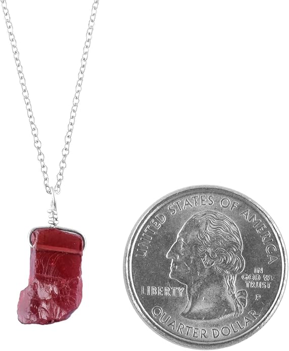 Natural Gemstone Pendant Necklace for Women Handmade Birthstone Healing Crystal Jewelry Chain 20" Stone Birthday Christmas Wedding Gifts for Her