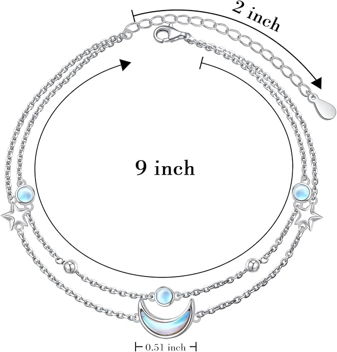 Anklets for Women 925 Sterling Silver Blue Evil Eye Infinity Butterfly Adjustable Multilayer Layered Summer Beach Ankle Bracelet Foot Chain Jewelry for Women
