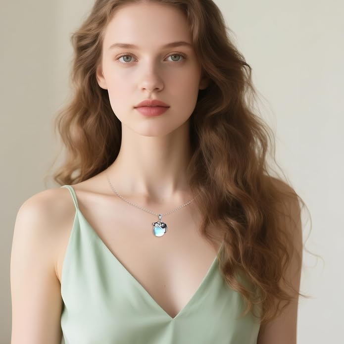 Cat Necklace Sterling Silver Cat Zircon Pendant Gothic Jewelry for Women Animal Lovers Gifts