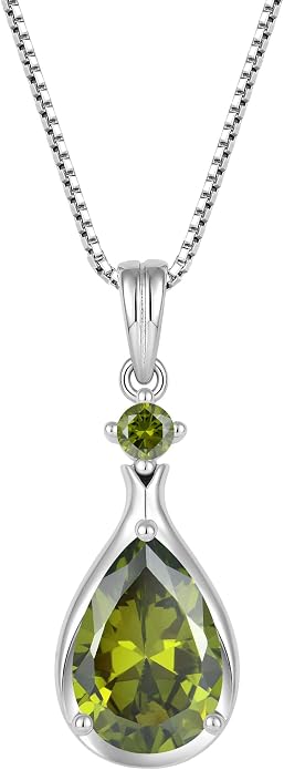 Birthstone Necklace for Women Teardrop Necklace S925 Sterling Silver Infinity Love Pendant for Mom Women