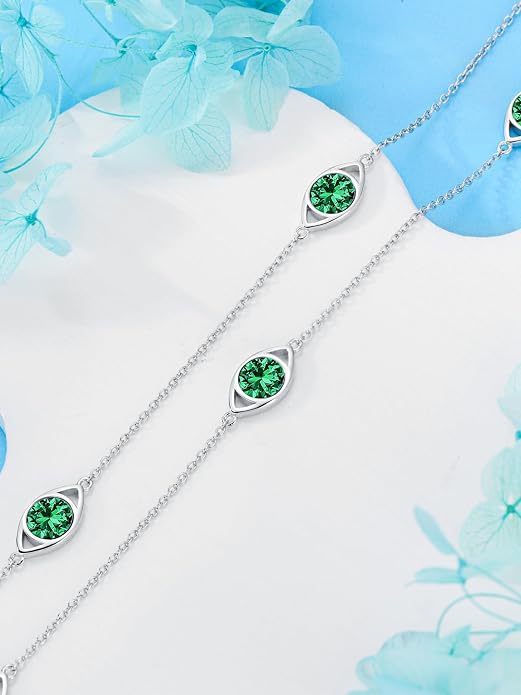 925 Sterling Silver Ankle Bracelet Evil Eye/Dolphin/Sea Turtle/Infinity/Wave Seashell/Hamsa Ankle Bracelet Adjustable Summer Beach Ocean Jewelry for Women