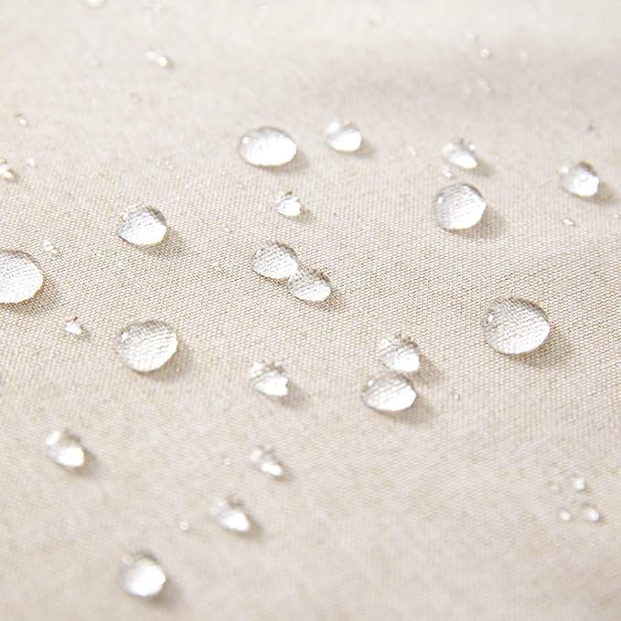 MIULEE Pack of 2 Decorative Outdoor Solid Waterproof Throw Pillow Covers Faux Linen Garden Farmhouse Cushion Cases for Patio Tent Balcony Couch Sofa 16x16 Inch Beige