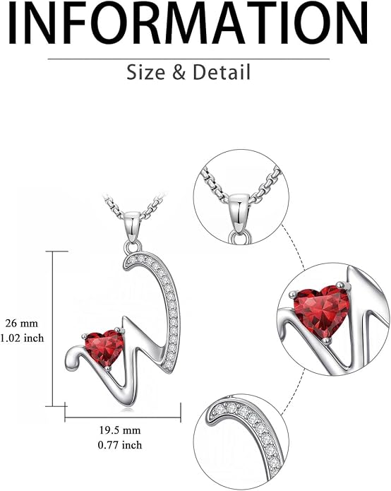 Birthday Gifts for Women Alphabet A to Z Initial Birthstone Pendant Necklaces for Women - 18k White Gold Plated Personalized Name Jewelry Anniversary Graduation Gifts for Wife Her Daughter Girlfriend(with Gift Box)