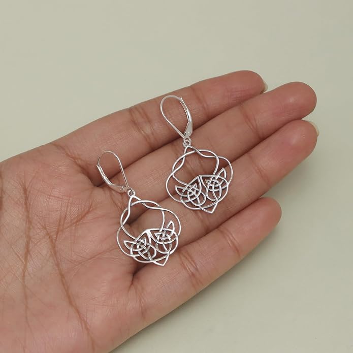 LeCalla 925 Sterling Silver Antique Earrings for Women | Filigree Leverback Dangle Earring | Drop Dangle Earrings for Women | Oxidized Silver Jewelry for Her Mom Wife