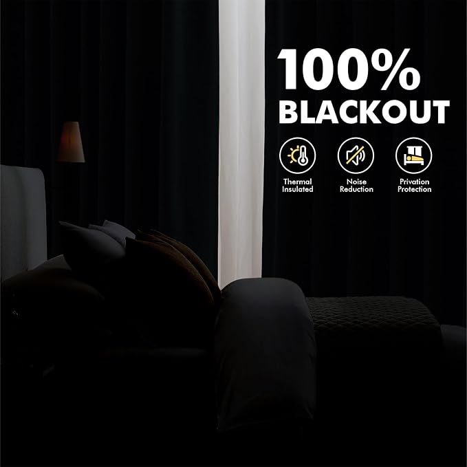 MIULEE Fall 100% Blackout Linen Curtains 42 x 84 Inch Burnt Orange 2 Panels | Thermal Insulated, Room Darkening Drapes for Bedroom Living Room, Back Tab Rod Pocket Pinch Pleated, Solid Luxury Decor