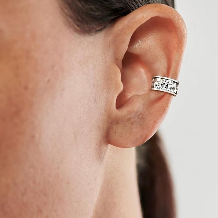 CHIC & ARTSY 925 Sterling Silver Ear Cuffs for Women, Non Piercing Clip On Cartilage Cuffs, Adjustable Fake Conch & Helix Earrings, Gold Plated & Oxidized Various Styles