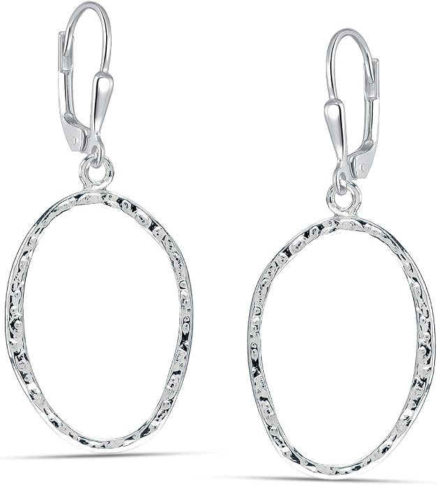 Charmsy 925 Sterling Silver Filigree Earrings for Women | Lightweight Diamond-Cut Openwork Leverback Dangle Earrings | Romantic Jewelry Gifts for Women