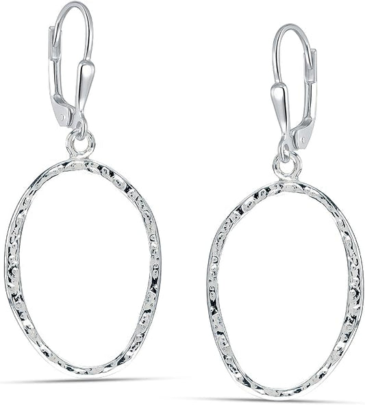 Charmsy 925 Sterling Silver Filigree Earrings for Women | Lightweight Diamond-Cut Openwork Leverback Dangle Earrings | Romantic Jewelry Gifts for Women