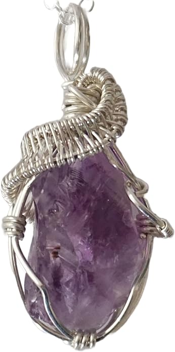 Designs by Nature Gems Raw Birthstone Necklace Sterling Silver, Statement Pendant Necklace Handmade Necklaces For Women, Unique Jewelry Gift Birthday Gifts For Women, Mothers Day Gift