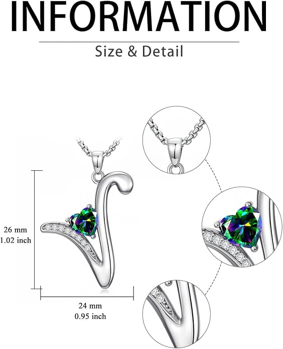 Birthday Gifts for Women Alphabet A to Z Initial Birthstone Pendant Necklaces for Women - 18k White Gold Plated Personalized Name Jewelry Anniversary Graduation Gifts for Wife Her Daughter Girlfriend(with Gift Box)