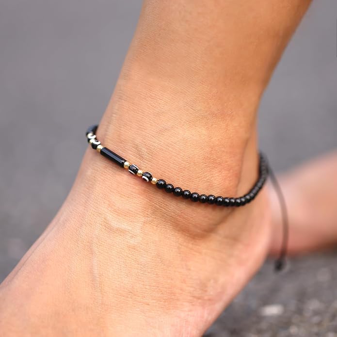 Spiritual Agate Evil Eye Beaded Anklet Protection Beach Jewelry