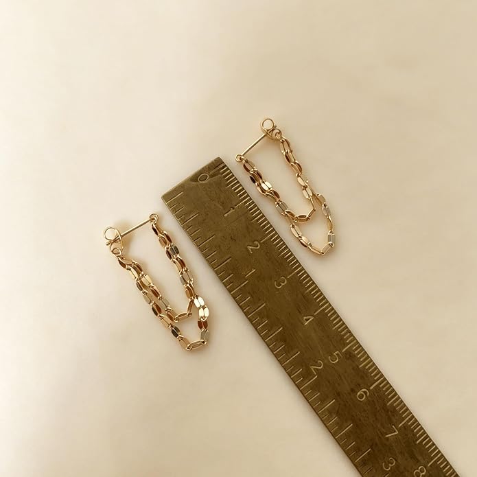 Tassel Earrings for Women Gold Plated Silver Chain Earrings Dainty Minimalist Dangle Drop Studs