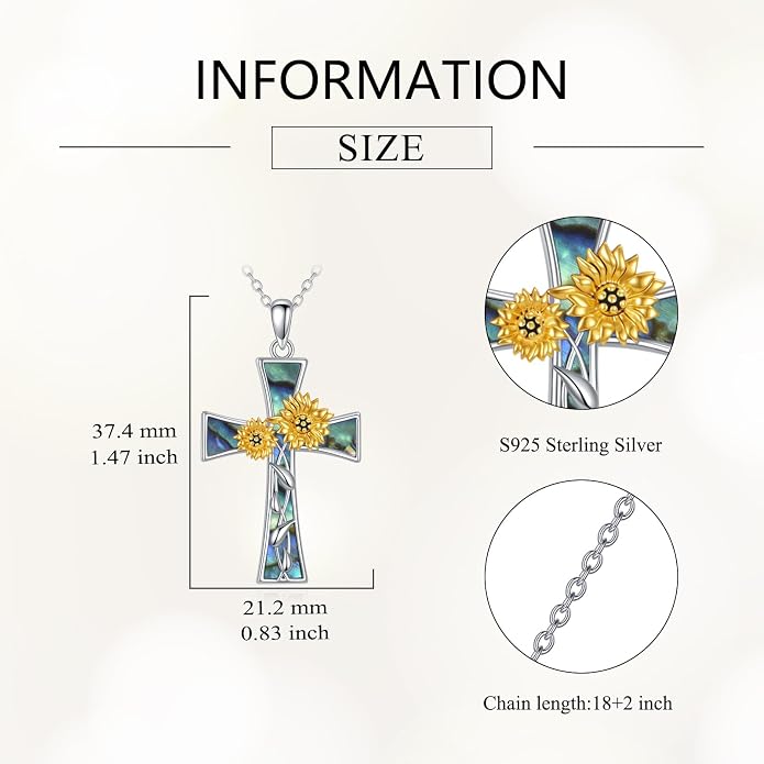 Cross Necklace 925 Sterling Silver Cross Faith Pendant Christian Jewelry Gifts for Women Men