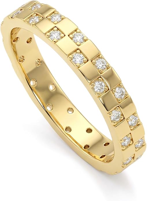 FRUMOS Gold Wedding Rings For Women,14k Stackging Rings Non Tarnish,Chain Cz Promise Rings,Wedding Band,Valentines Mother Christmas