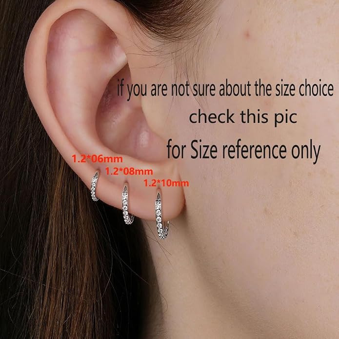 Casvort 5/10 PCS 16G Seamless Septum Nose Piercing Rings Zirconia Segment Tragus Hoop Rings 316 Stainless Steel Helix Ring Stack Clickers Ear Plugs Hangers Women Body Jewelry
