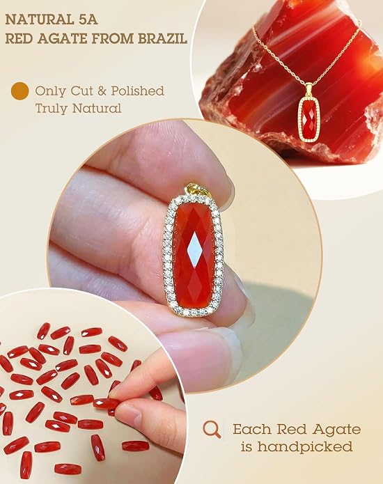 Natural Gemstone New Beginnings Birthday Graduation Gifts 925 Silver Jewelry Plated with 18K Gold Protection Necklace for Women