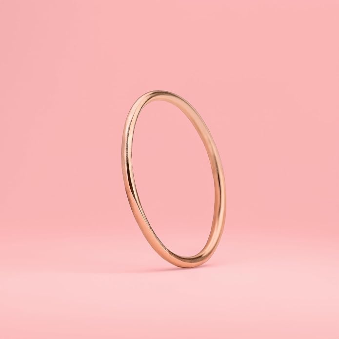 Melanie Golden Jewelry 1mm Thin Smooth Stacking Skinny Ring in Sterling Silver, Gold, or Rose Gold | Handmade Comfort Fit Dainty & Minimalist Bands for Women | Sizes 2-12