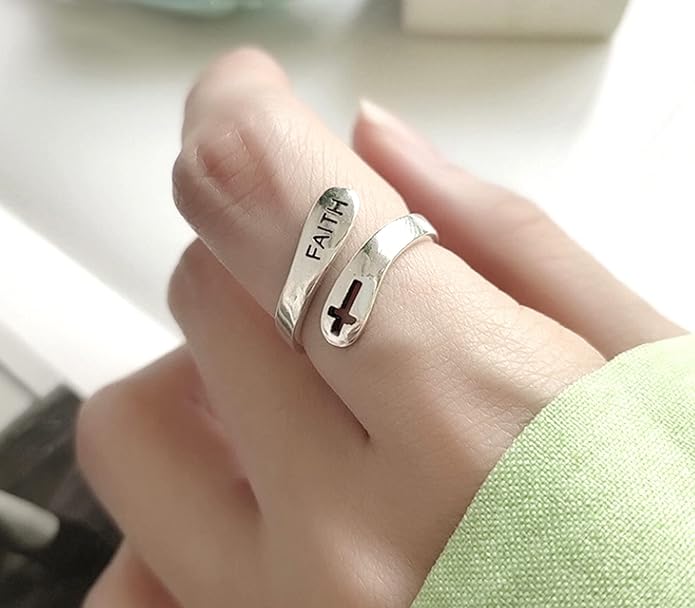 Inspirational Rings for Women Statement Stainless Steel Spiral Wrap Twist Ring Encouragement Personalized Jewelry Birthday Gifts