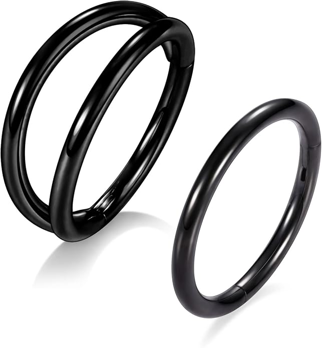 AROWRO Conch Piercing Jewelry Septum Jewelry Nose Rings Hoops 20G 18G 16G 316L Surgical Steel Hinged Segment Ring Hoop Helix Daith Rook Tragus Cartilage Piercing Jewelry