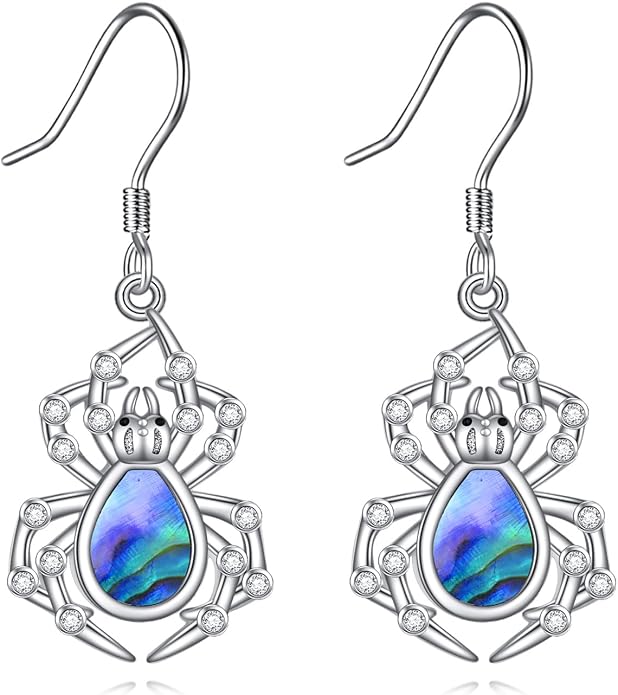 Abalone Shell Dangle Drop Earrings for Women 925 Sterling Silver Filigree Bohemian Earrings Jewelry Gift