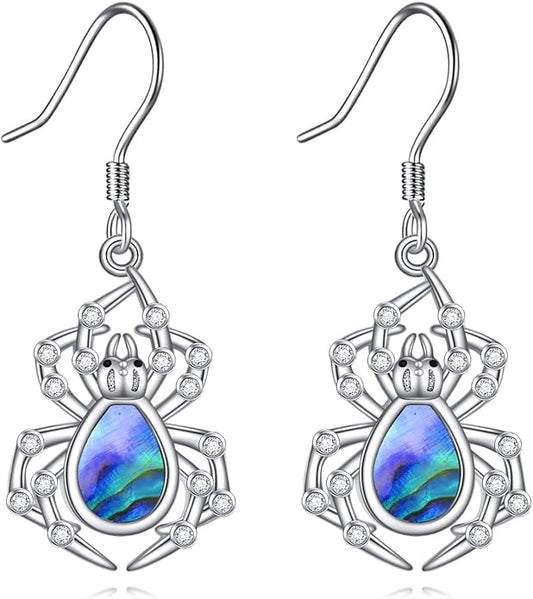 Abalone Shell Dangle Drop Earrings for Women 925 Sterling Silver Filigree Bohemian Earrings Jewelry Gift