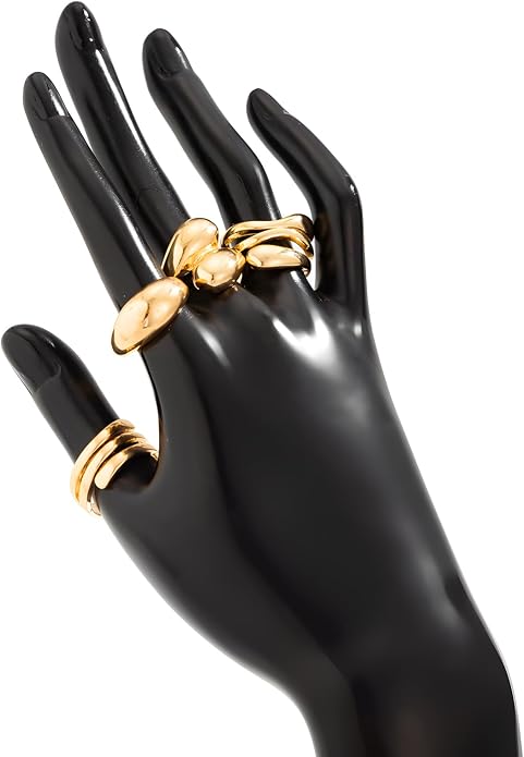 Gold Statement Rings for Women Gold Chunky Dome Rings Set