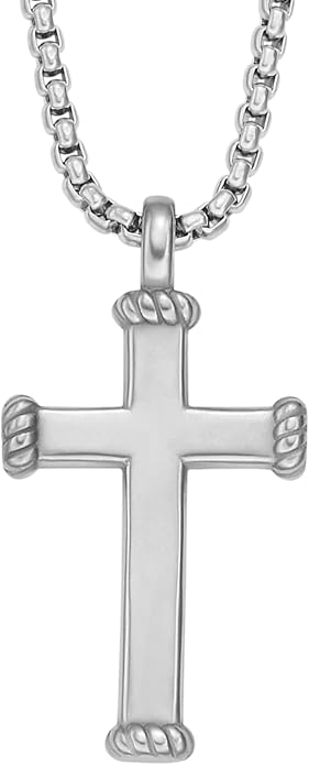 Fossil Men's Stainless Steel or Leather Necklace for Men