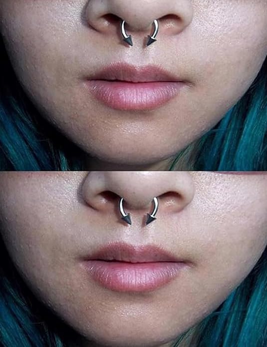00G 0G 2G 4G 6G 8G 10G 12G 14G 16G Septum Rings Silver Black Surgical Steel Heavy Gauges Earrings Stretching kit Eyebrow Lip Septm Nose Rings Helix Tragus Daith Rook Earrings Hoops 10mm-19mm