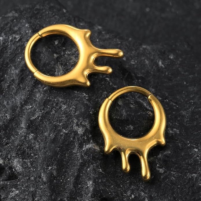 MOQIKAKA16G 8mm Septum Rings - Stainless Steel Segment Nose Rings for Women Men - Hinged Segment Nose Helix Cartilage Clicker Hoop Earrings for Daith Rook Tragus Piercing