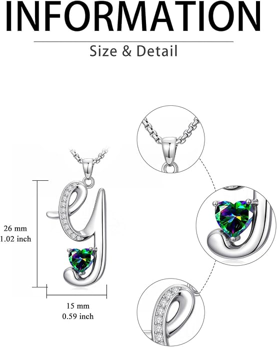 Birthday Gifts for Women Alphabet A to Z Initial Birthstone Pendant Necklaces for Women - 18k White Gold Plated Personalized Name Jewelry Anniversary Graduation Gifts for Wife Her Daughter Girlfriend(with Gift Box)