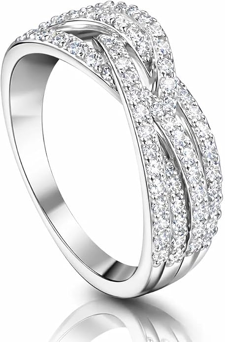 Statement Micro Pave CZ Wide Band Ring for Women, 18K Gold Plated Brass, Layered Sparkle Anniversary Band, Hypoallergenic Jewelry Gift