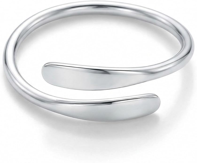 Sterling Silver Toe Ring, Handmade Adjustable Open Band, Minimalist Dainty Summer Beach Foot Jewelry for Women, Can Be Worn as Knuckle or Pinky Ring