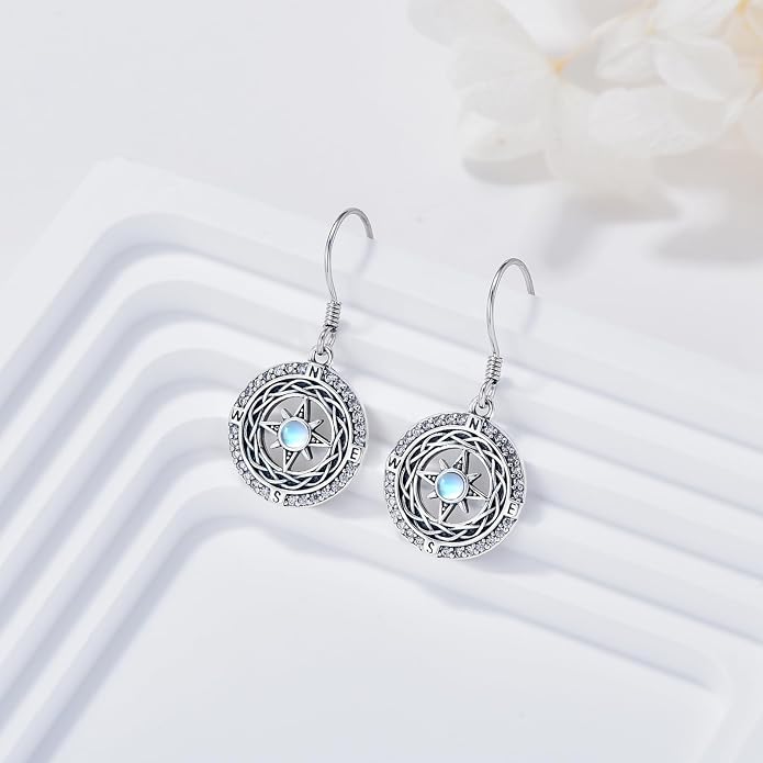 Celtic Knot Earrings 925 Sterling Silver Abalone Drop Dangle Celtic Earrings Gifts for Women