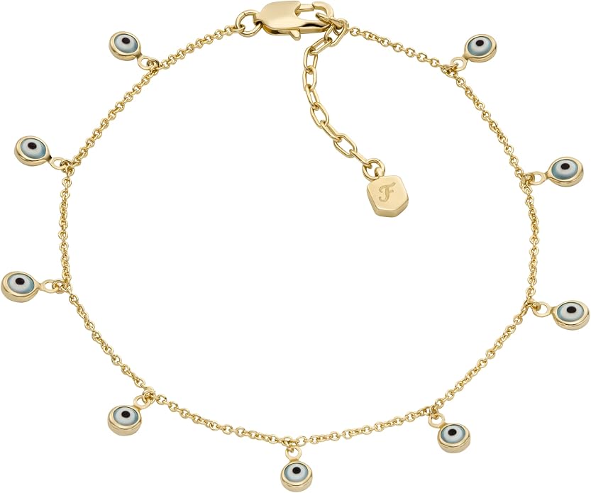 Fossil Women's Heritage D-Link Brass Chain Anklet