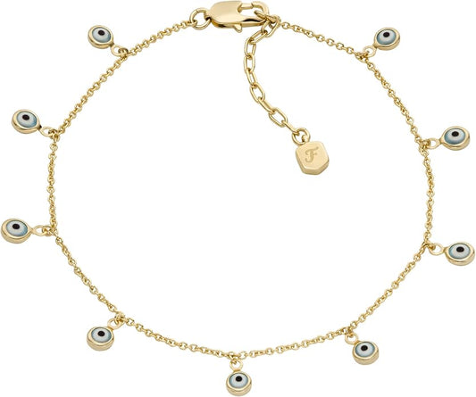 Fossil Women's Heritage D-Link Brass Chain Anklet