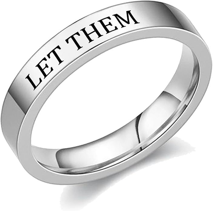 Roe Dolph Let Them Ring for Women Inspirational Engraved Band Ring Motivational Reminder Jewelry Inspirational Gifts for Women