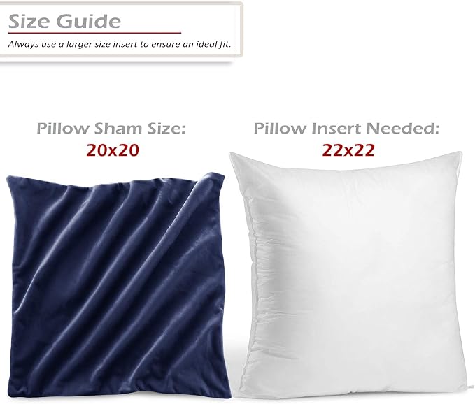 Nestl Throw Pillow Covers, Cozy Velvet Decorative Royal Blue Pillow Covers 20 x 20 Inches, Soft Solid Couch Pillow Covers for Sofa, Bed and Car, Set of 2