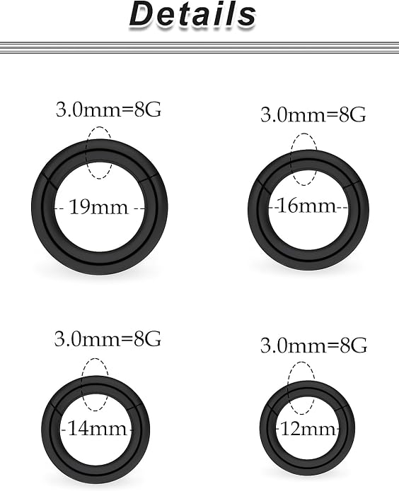 20G-2G Surgical Steel Hinged Clicker Septum Nose Rings Gauges Earrings Seamless Hoops Eyebrow Lip Ring Cliker Helix Tragus Daith Rook Earrings for Women Men