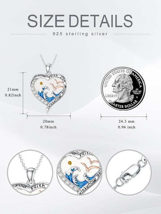 Midari Ocean Necklace 925 Sterling Silver Flamingo Mama Bear Dolphin Penguin Sea Turtle Axolotl Desert Cactus Nautical Rudder Tropical Palm Compass Wave Pendant Boho Jewelry Gifts for Women Men