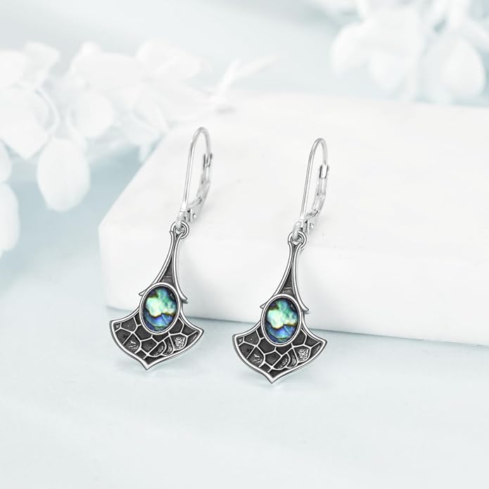 Abalone Shell Dangle Drop Earrings for Women 925 Sterling Silver Filigree Bohemian Earrings Jewelry Gift