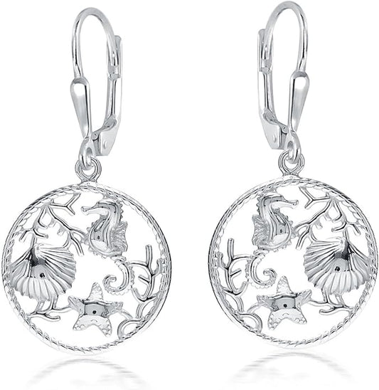 Charmsy 925 Sterling Silver Filigree Earrings for Women | Lightweight Diamond-Cut Openwork Leverback Dangle Earrings | Romantic Jewelry Gifts for Women