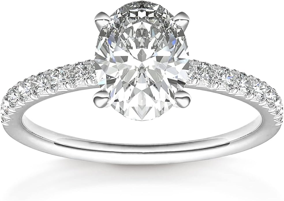 PAVOI 14K Gold Plated Engagement Rings for Women | Promise Wedding Band | 1.50CT - 3CT Cushion Cut Round Oval Cubic Zirconia Engagement Ring